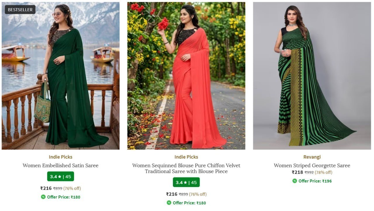 Women Sarees Starting Just 216