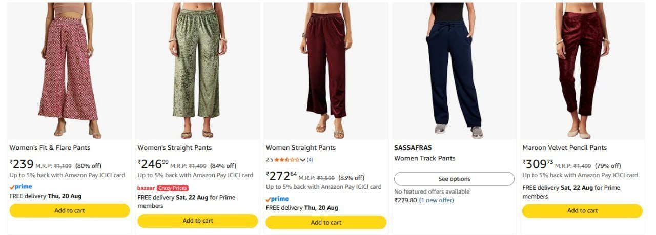 Women Trouser From 239