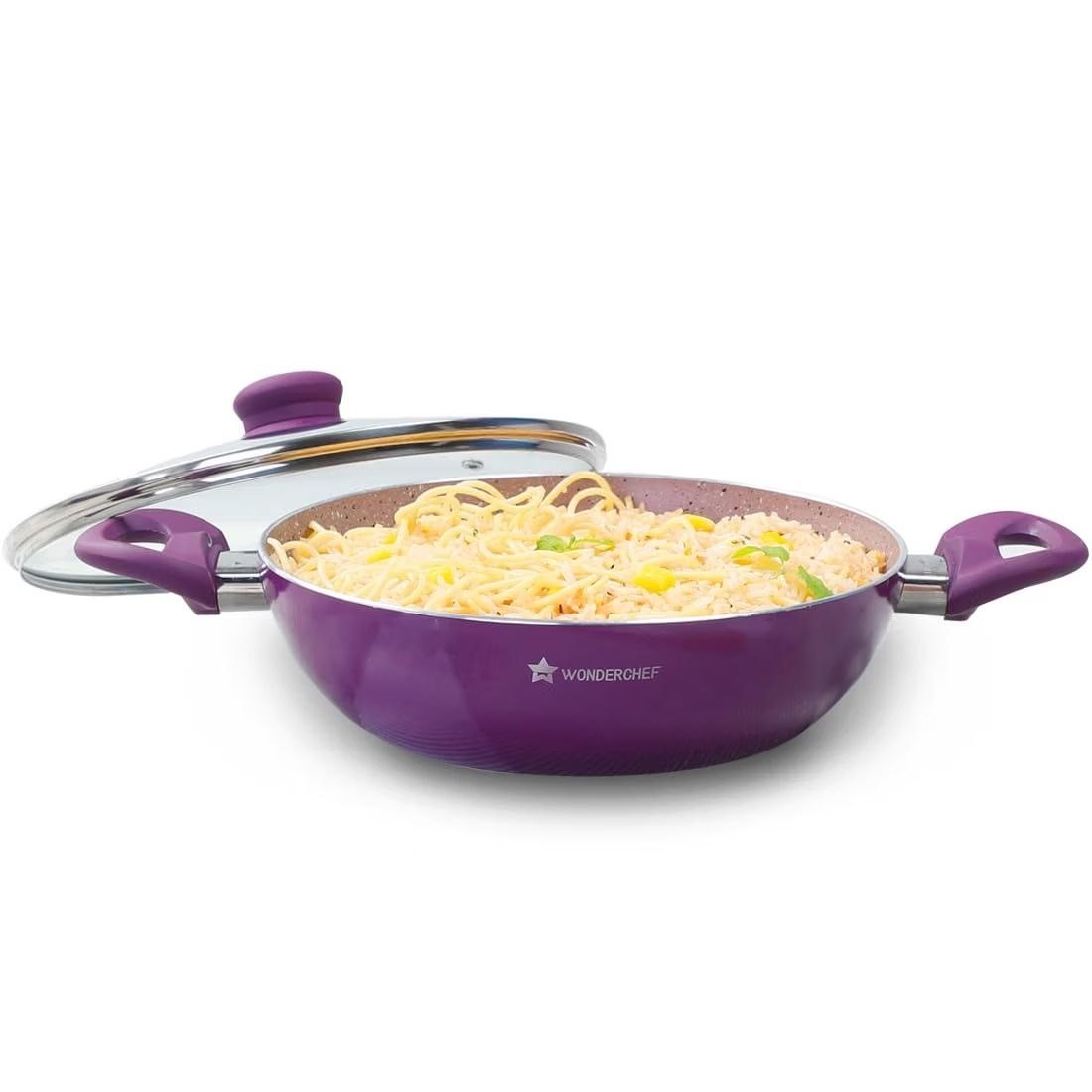 Wonderchef Royal Velvet Non-stick Kadhai With Glass Lid 24cm For Kitchen 2
