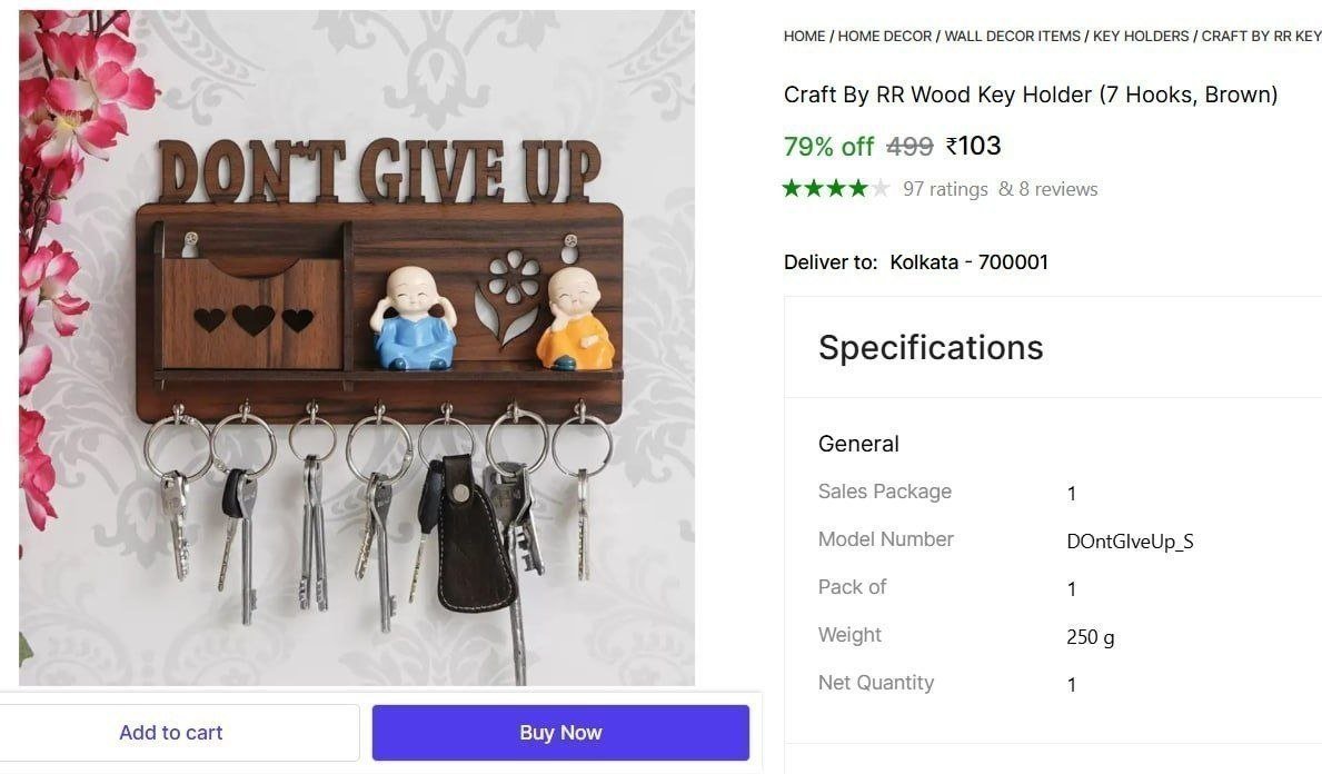 Wood Key Holder (7 Hooks) 103