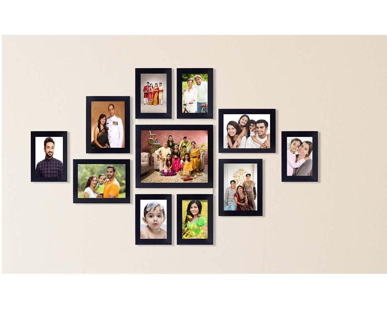Wood Mdf Photo Frame With Glass (black 11phot