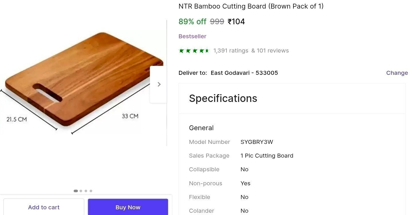 Wooden Chopping Board At 104