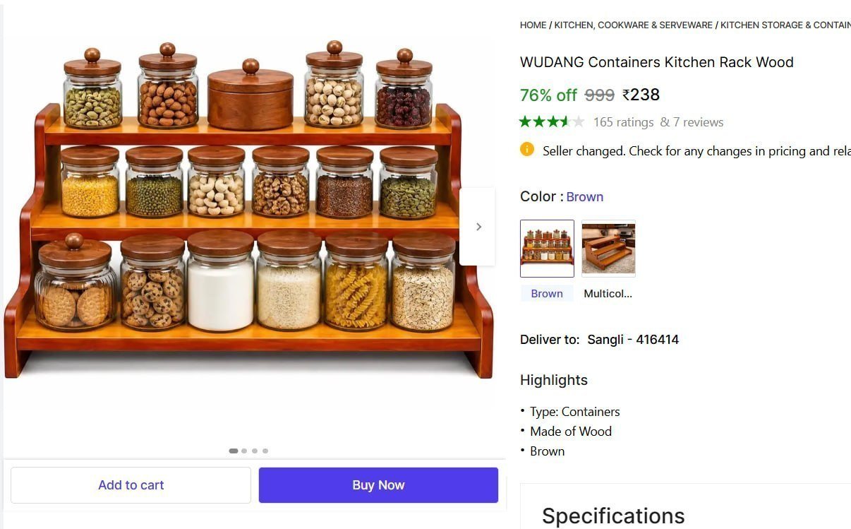 Wooden Kitchen Rack 238