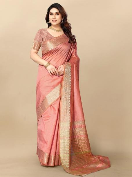 Woven Design Zari Silk Blend Designer Kanjeevaram 