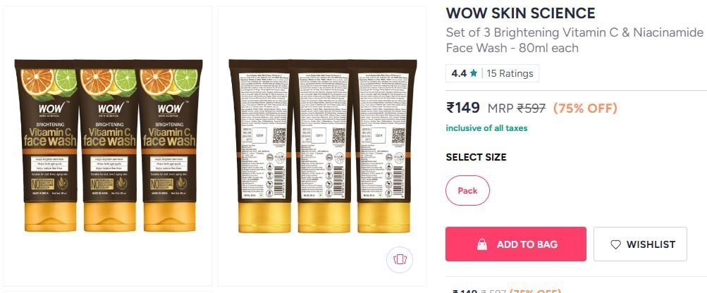 Wow Face Wash 75 149 3 Pc Set