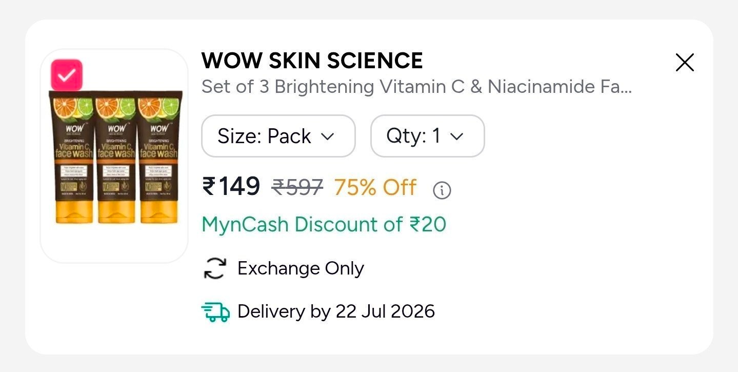 Wow Facewash (set Of 3) At 149