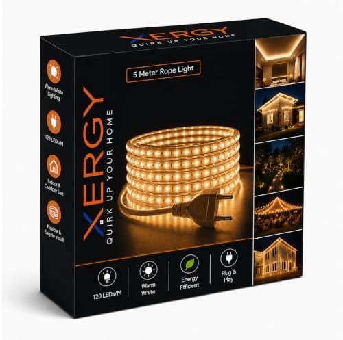 Xergy 5 Meter Rope String Lights - Waterproof