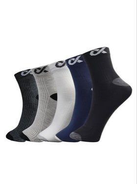 Xjarvis Unisex Pack Of 5 Assorted Ankle-lengt