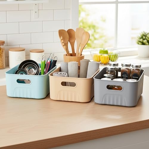 Xmart India Plastic Storage Baskets Wardrobe Organ