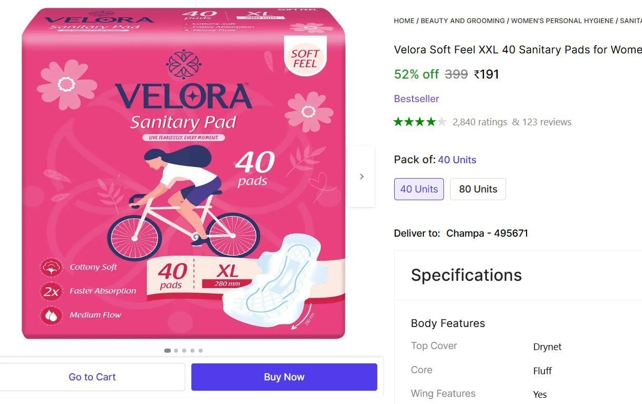 Xxl 40 Sanitary Pads For Women And Girls 191