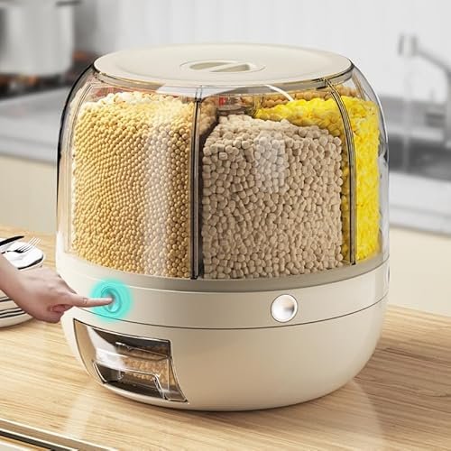 Yagviz 6-grid Rotating Food Dispenser - Rice Bucke