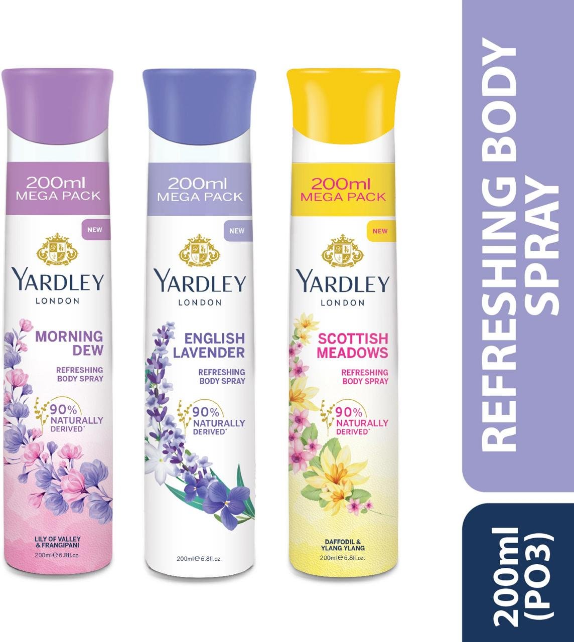 Yardley London Morning Dew Refreshing Body Spray English Lavender Scottish Meadows Deodorant
