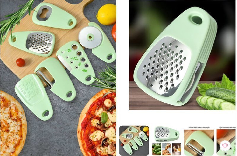 Yelona Green 6 Pieces Stainless Steel Kitchen