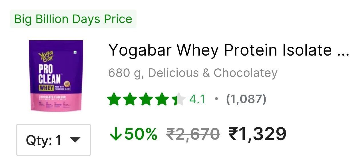 Yoga Bar Whey Protein 680g 1 329