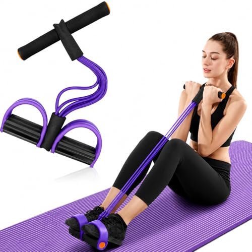 Yoga Pedal Puller Resistance Band 4 Tube Natural Rubber Pedal Exerciser For