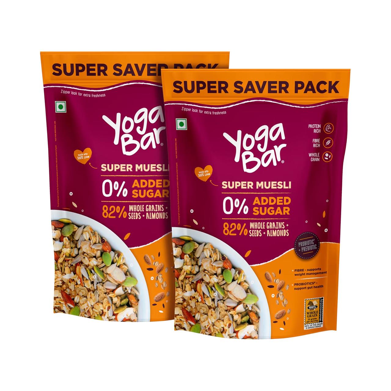 Yogabar Super Muesli No Added Or Hidden Sugar