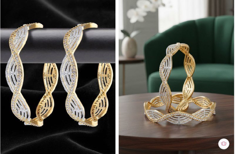 Youbella Set Of 2 Gold-plated Ad Stone-studded Ban