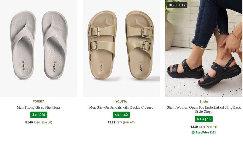 Yousta Men S Slip-on Sandals 187 Mrp 374 Save 187 
