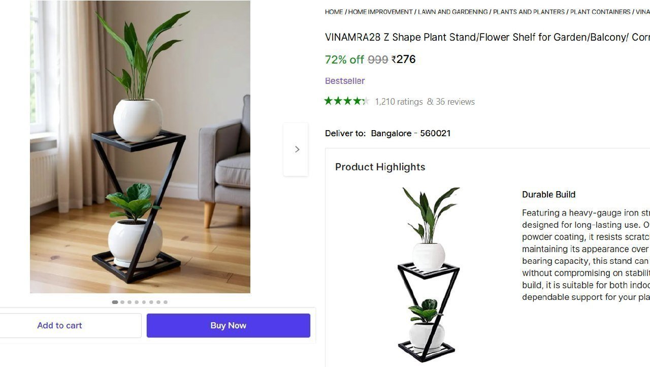 Z Shape Plant Stand 276