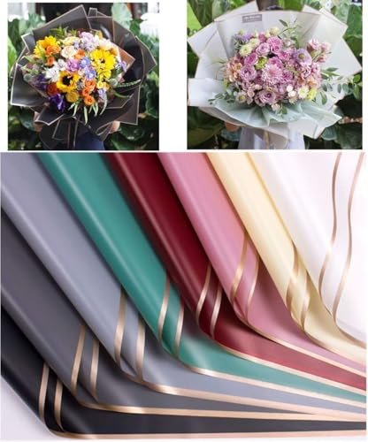 Zarwani - 10 Sheets Korean Style Waterproof Multicolor Bouquet Wrapping Pap