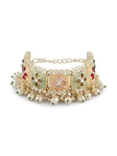 Zaveri Pearls Multi Colour Enamel Kundan Bead