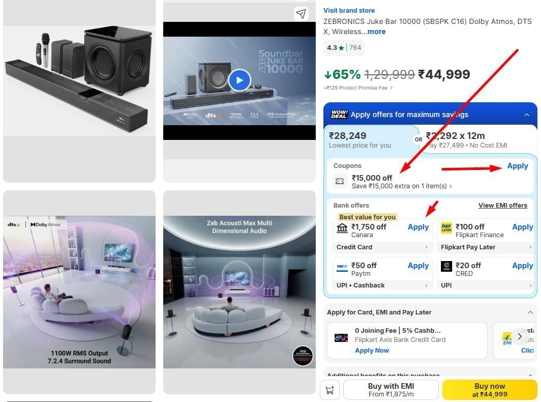 Zebronics Bluetooth Soundbar