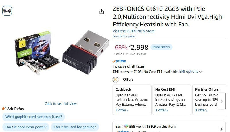 Zebronics Gt610 2gd3 2998