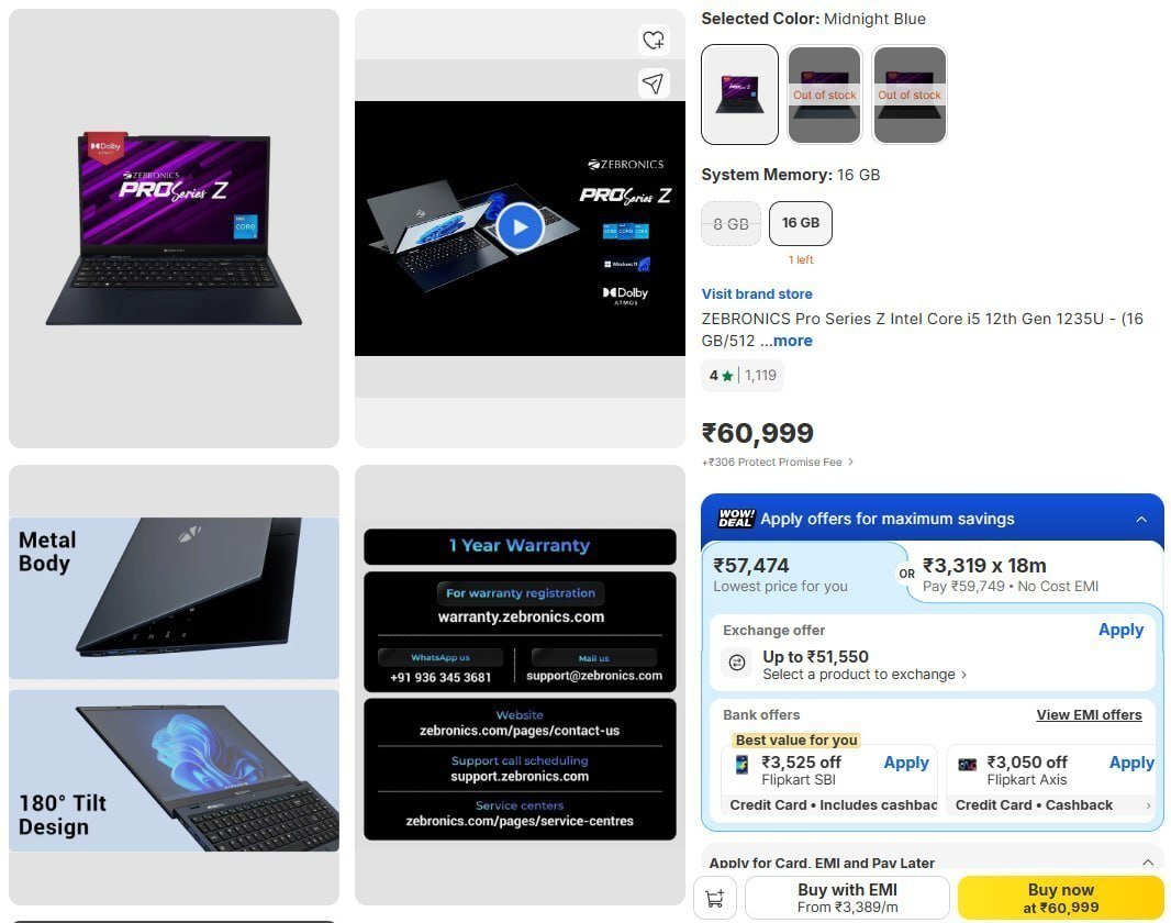 Zebronics Pro Series Z Intel Core I5 12th 609