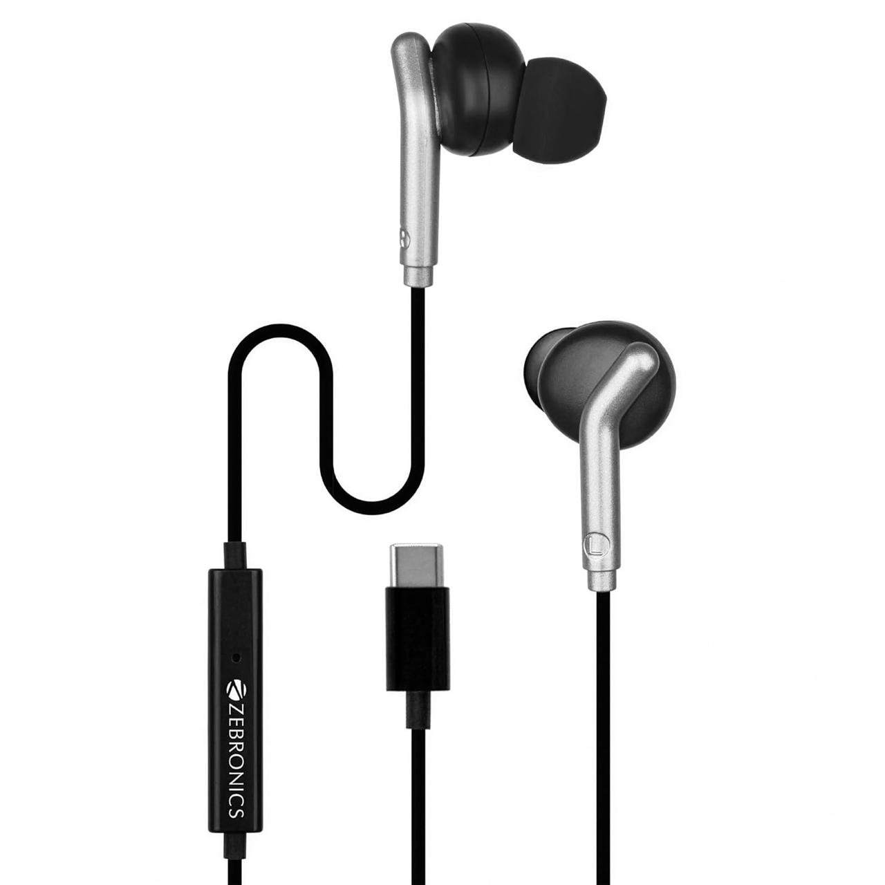 Zebronics Type-c Wired Earphones In-line Mic 