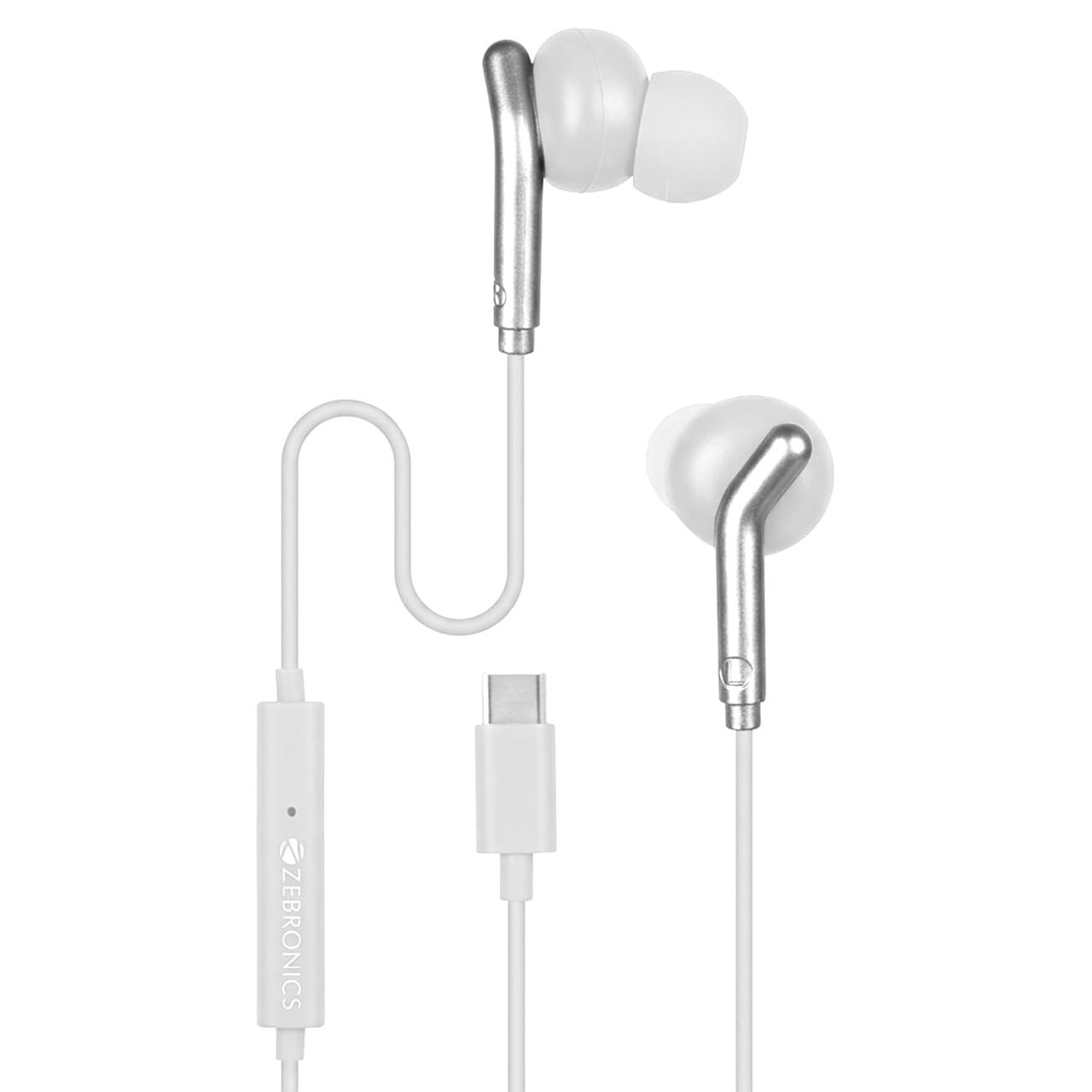Zebronics Type-c Wired Earphones In-line Mic 