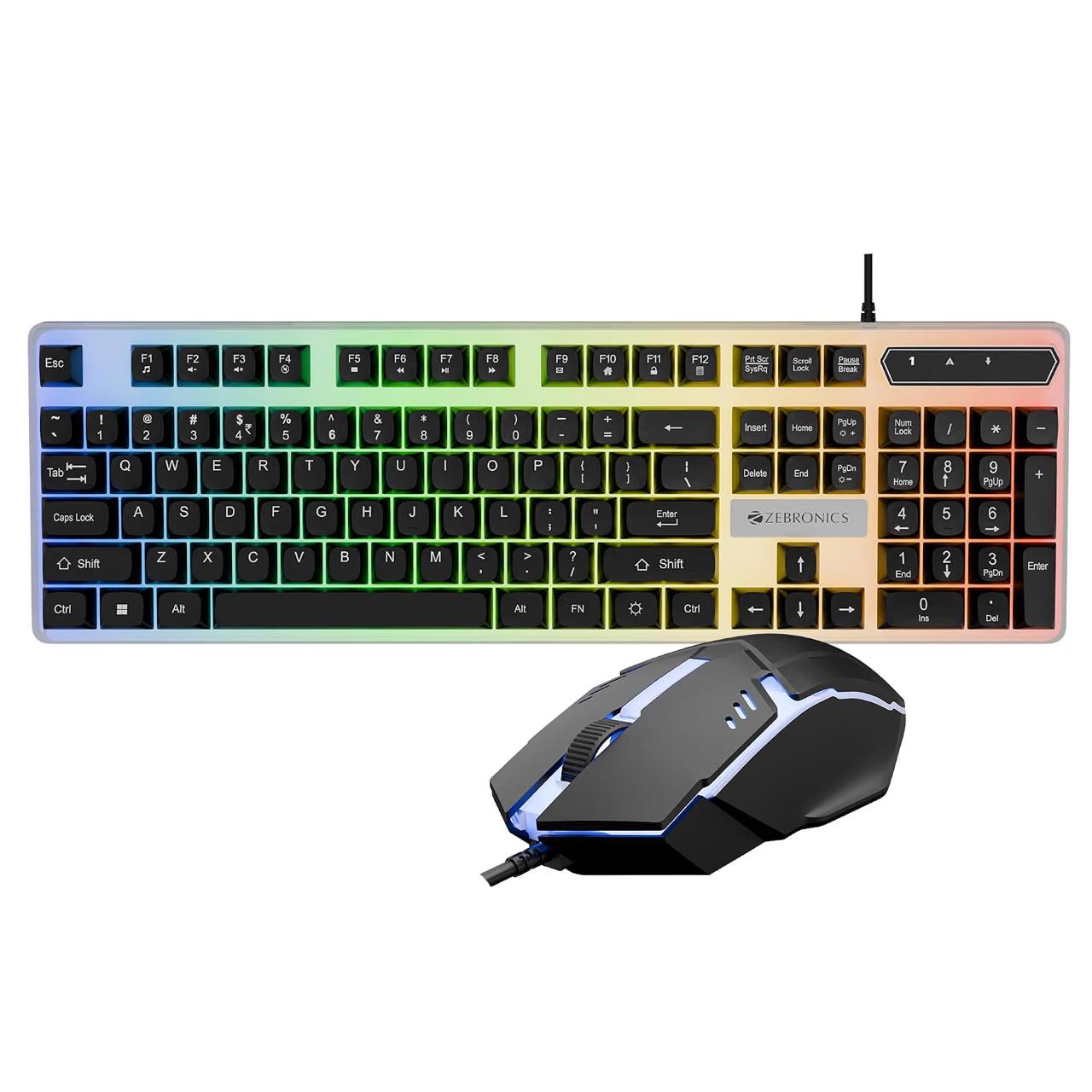 Zebronics Wired Keyboard Mouse Combo 104-key 