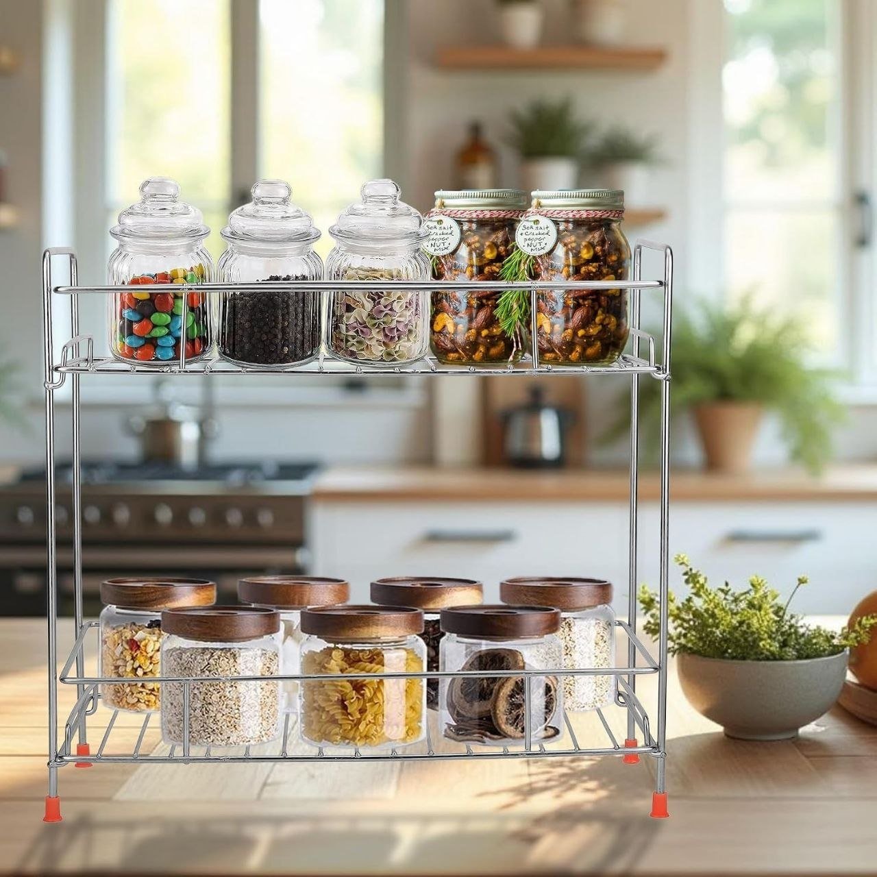 Zepdos Stainless Steel 2-tier Kitchen Rack And Org