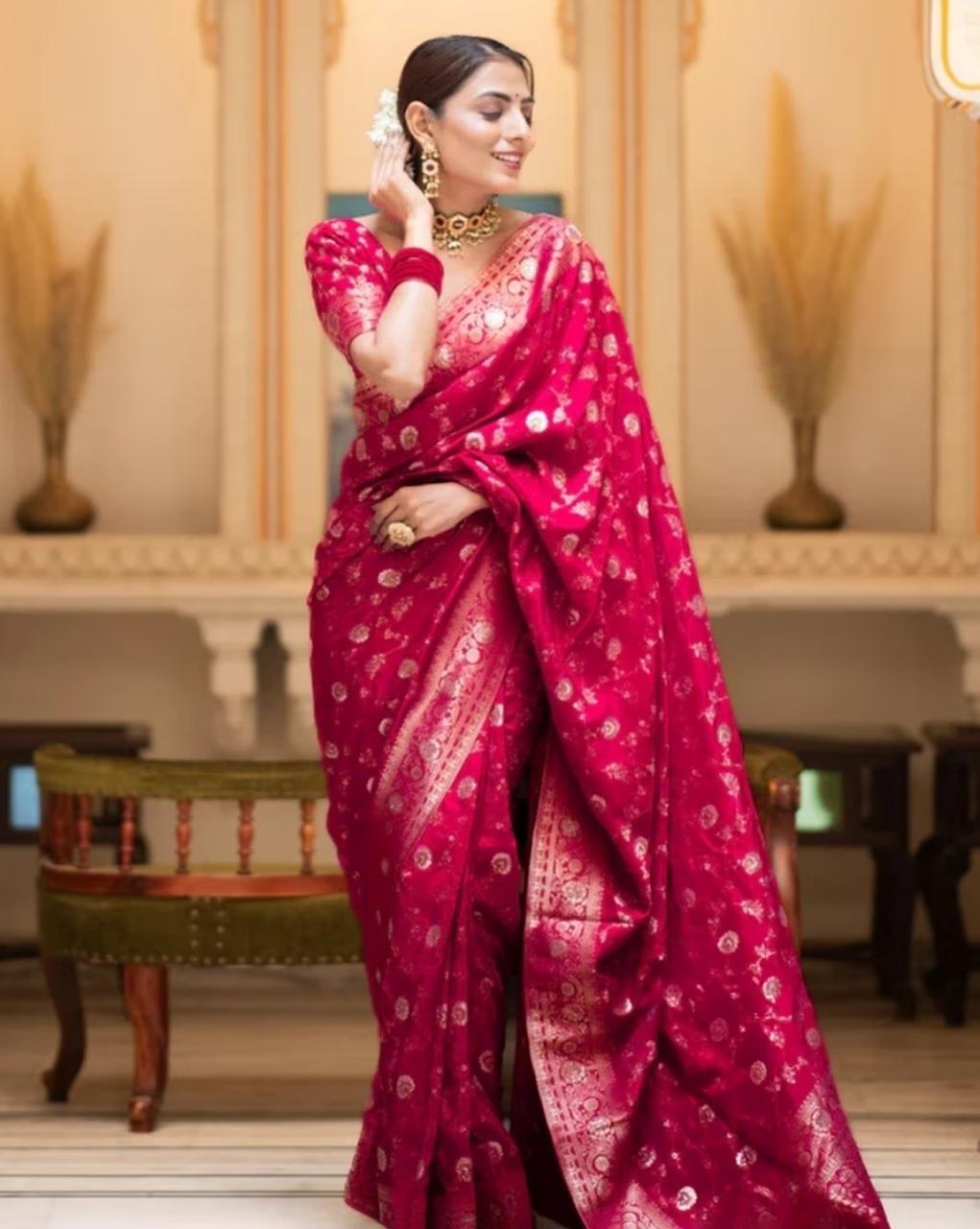 Zikaraa Pure Banarasi Silk Zari Saree 550
