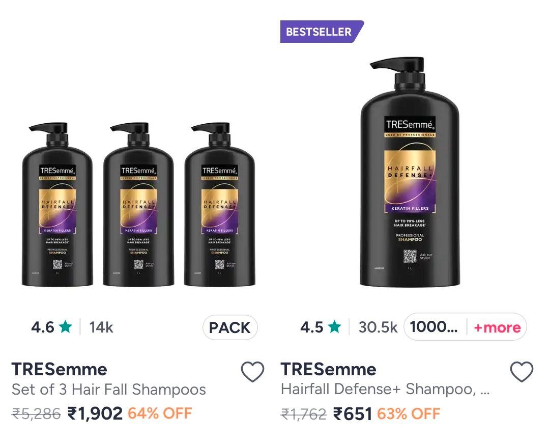 Myntra 70 On Hair Care Dove Tresemme Loral Paris P