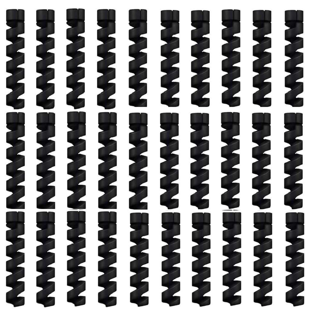 Ednita (30 Pcs-black) Spiral Cable Protector Charg