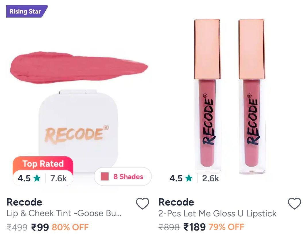 Myntra 79 On Recode Beauty Products