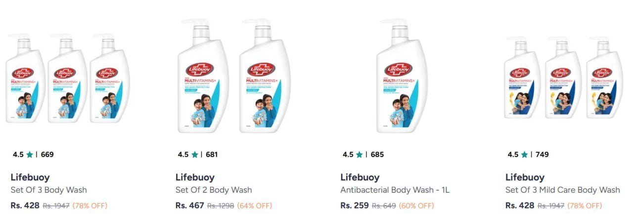 Myntra 78 On Lifebuoy Body Wash