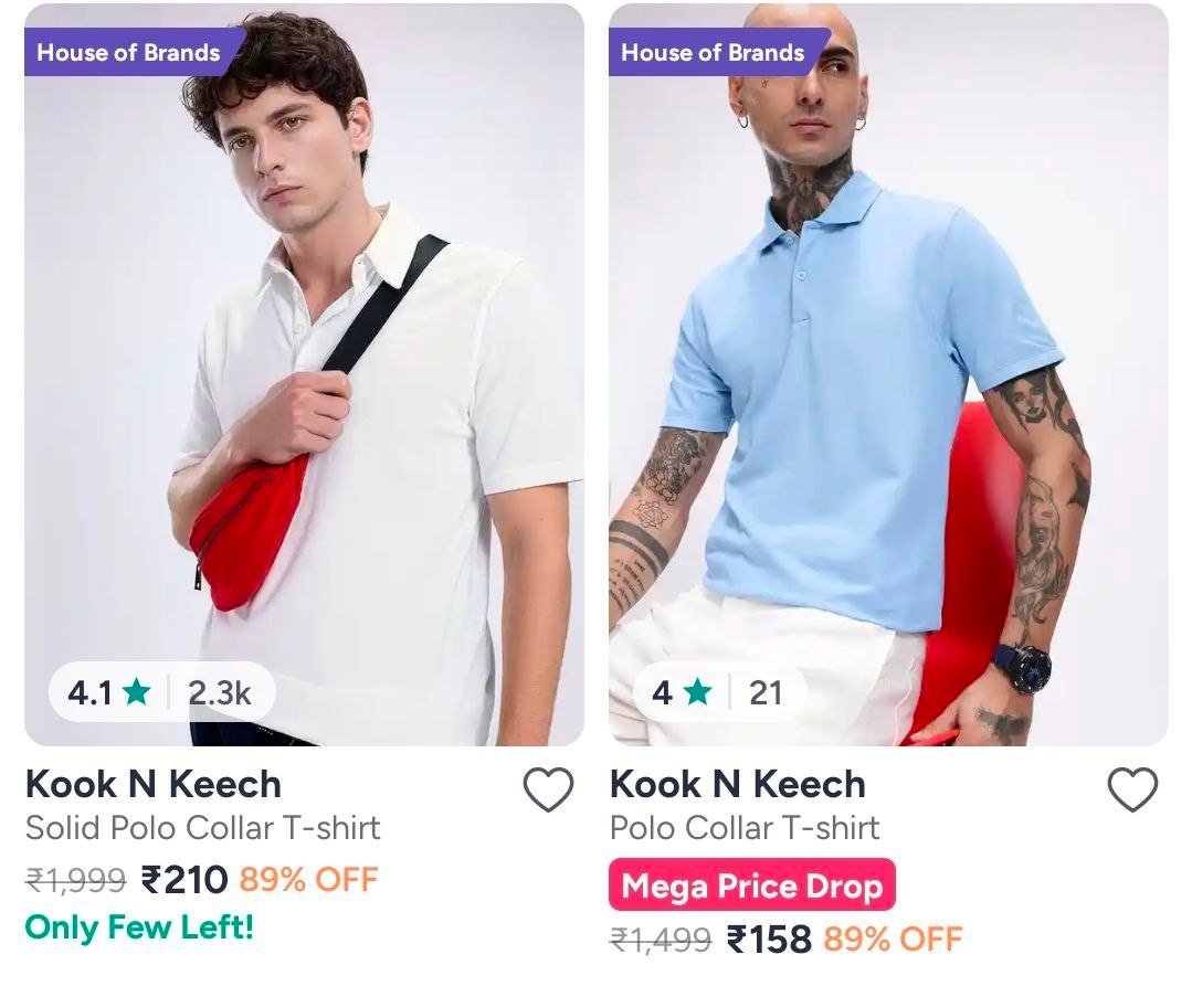 Myntra 89 On Kook N Keech Clothing Men S Women S H