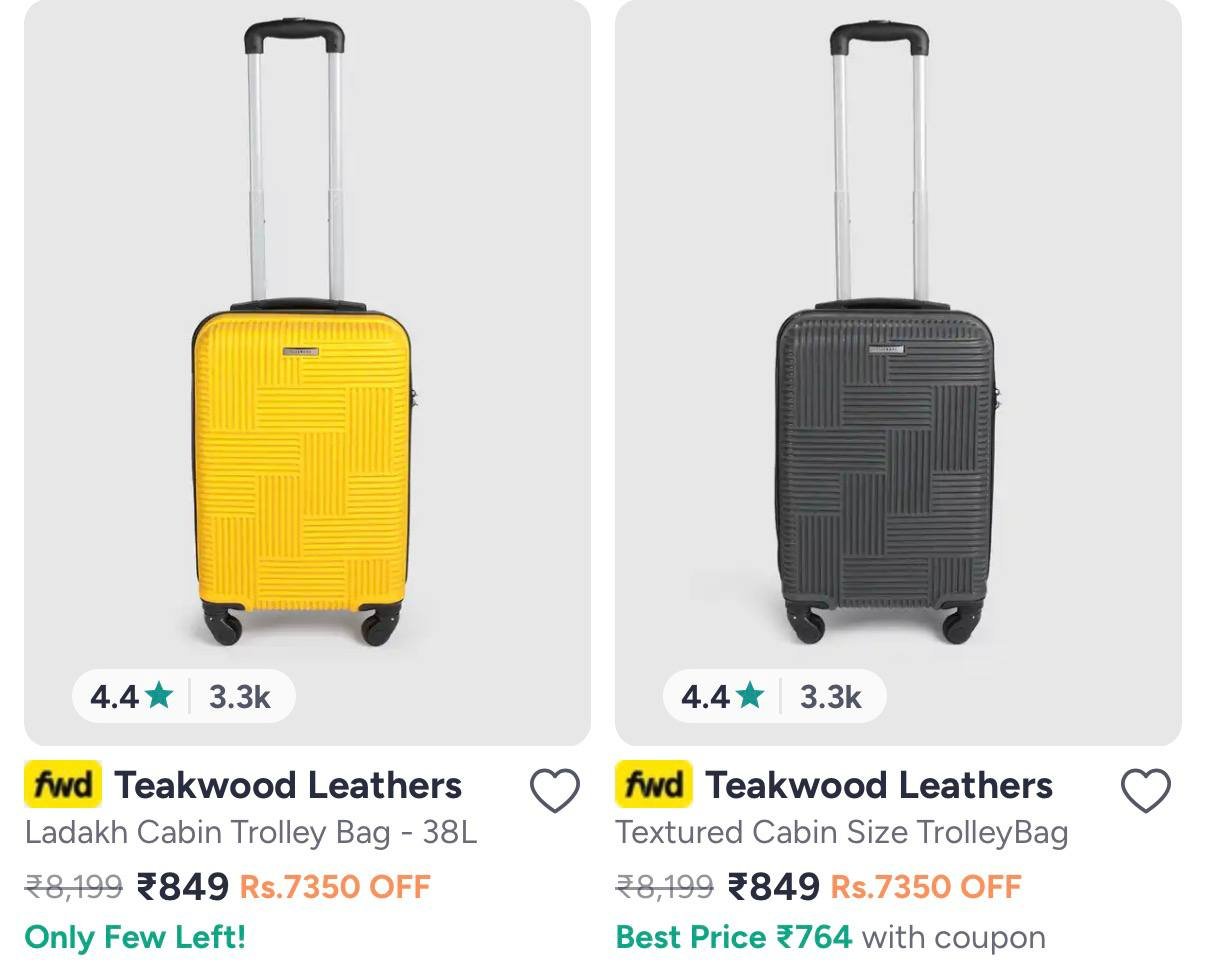 Teakwood Cabin Suitcases Starts 849