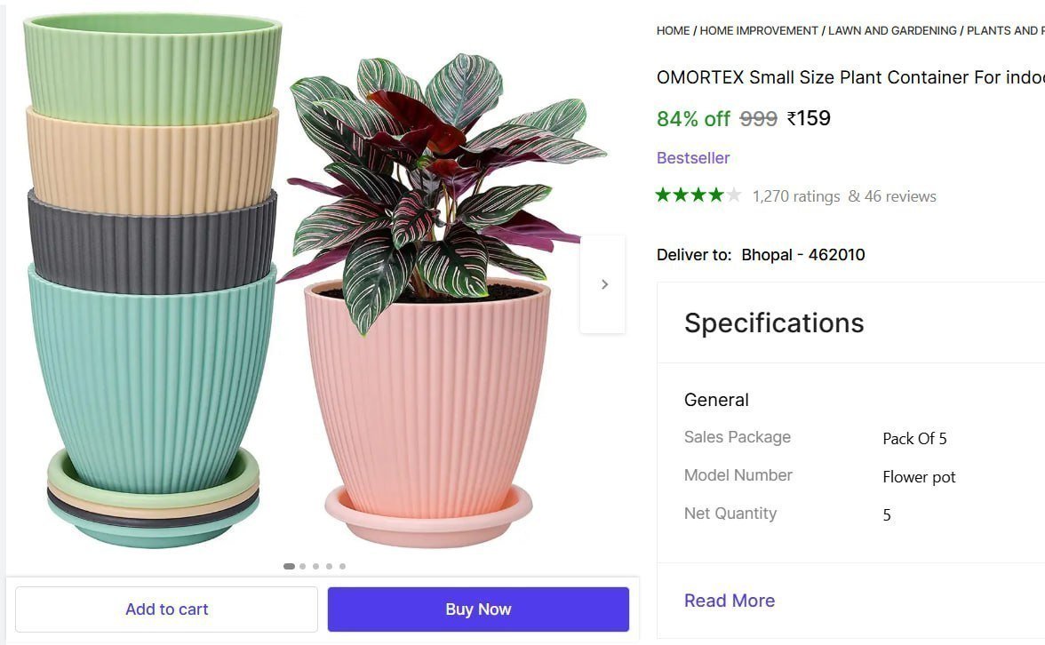 Plant Container Set (pack Of 5) 159