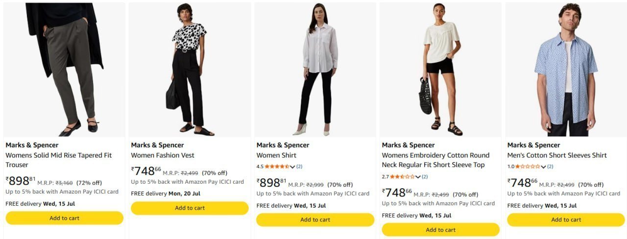 74 On Marks Spencer Clothing Women Men