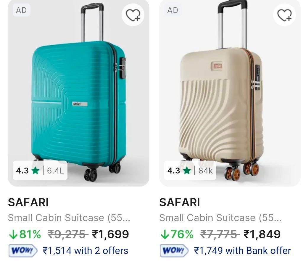 Flipkart Min 80 On Safari Suitcaseslink