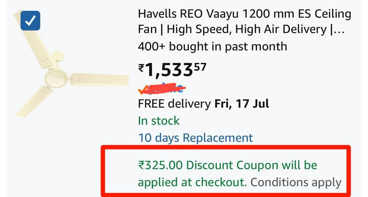 Havells Reo 1200 Mm Es Ceiling Fan 1208 325