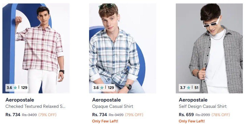 Myntra 80 On Aeropostale Clothing Tshirt Shirt Tra