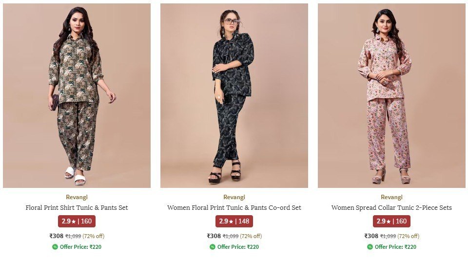 Ajio 72 On Co-ord Sets Starting Just 308 Link