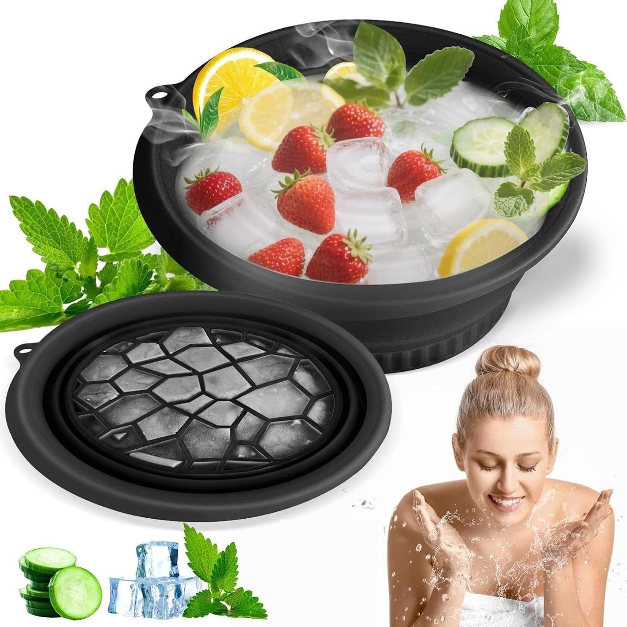 Ice Face Bowl With Built-in Ice Tray Collapsible S