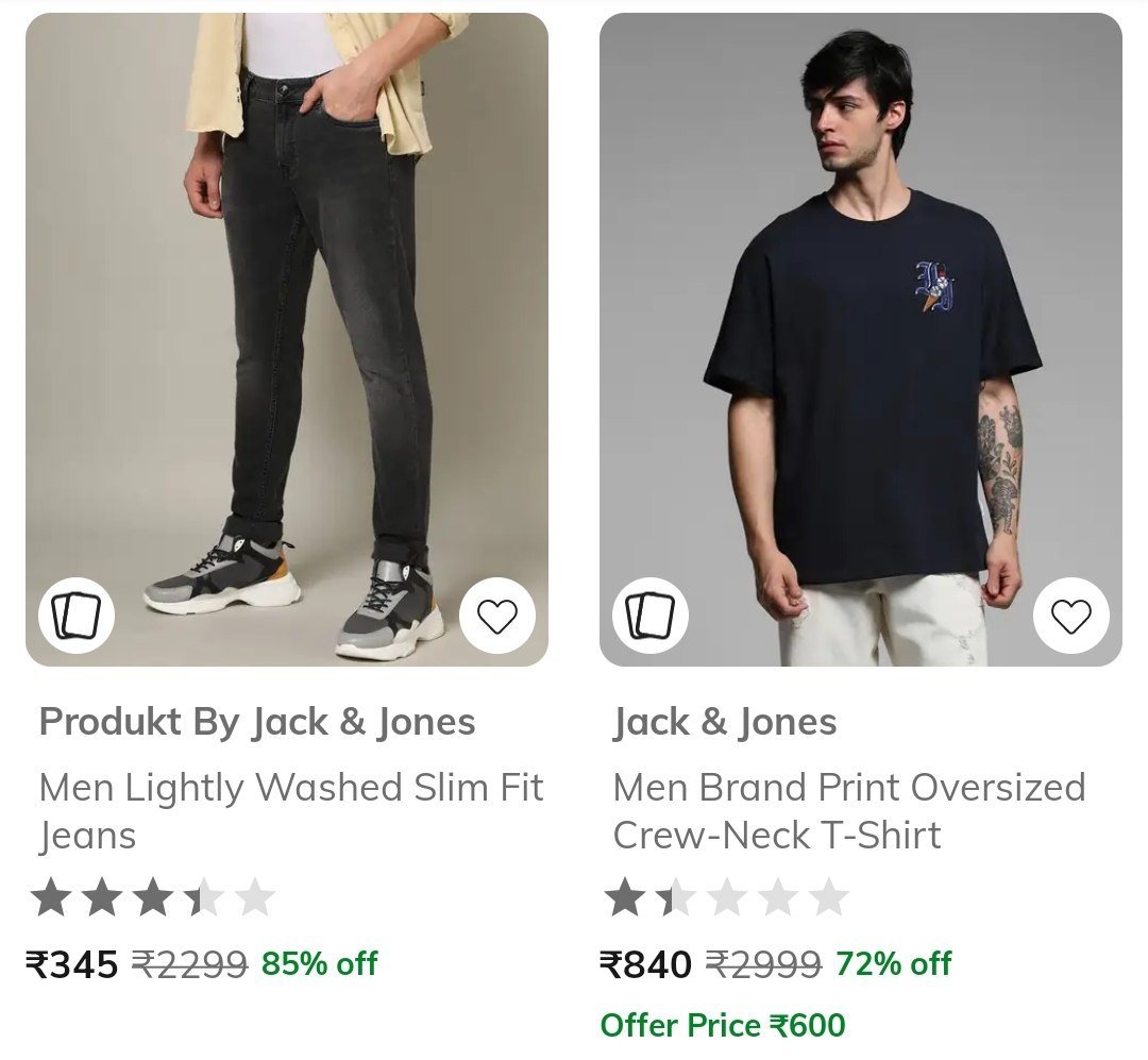 Ajio Loot 85 On Jack Jones Clothing T-shirt Shirt 