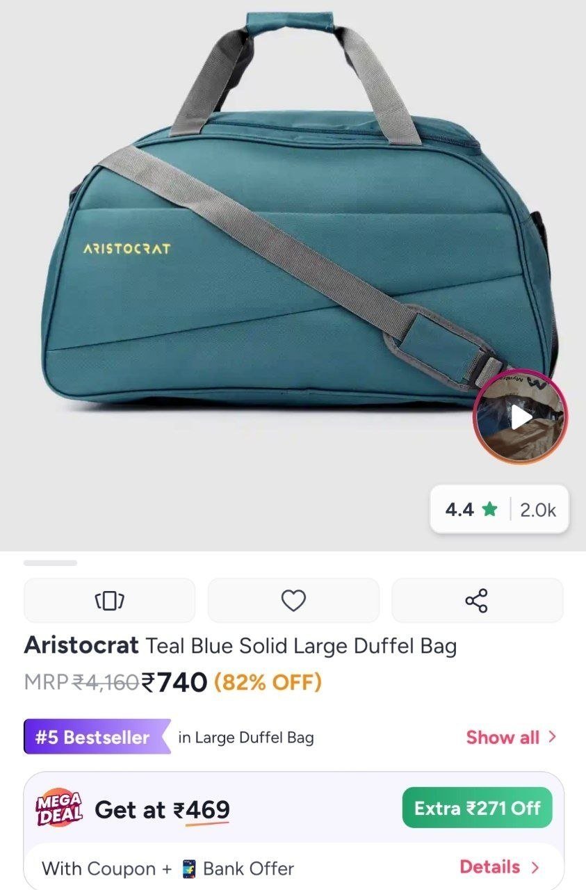 Aristocrat Large Duffle Bag 469(with )