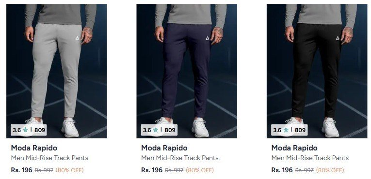 Myntra Moda Rapido Track Pants Under 259