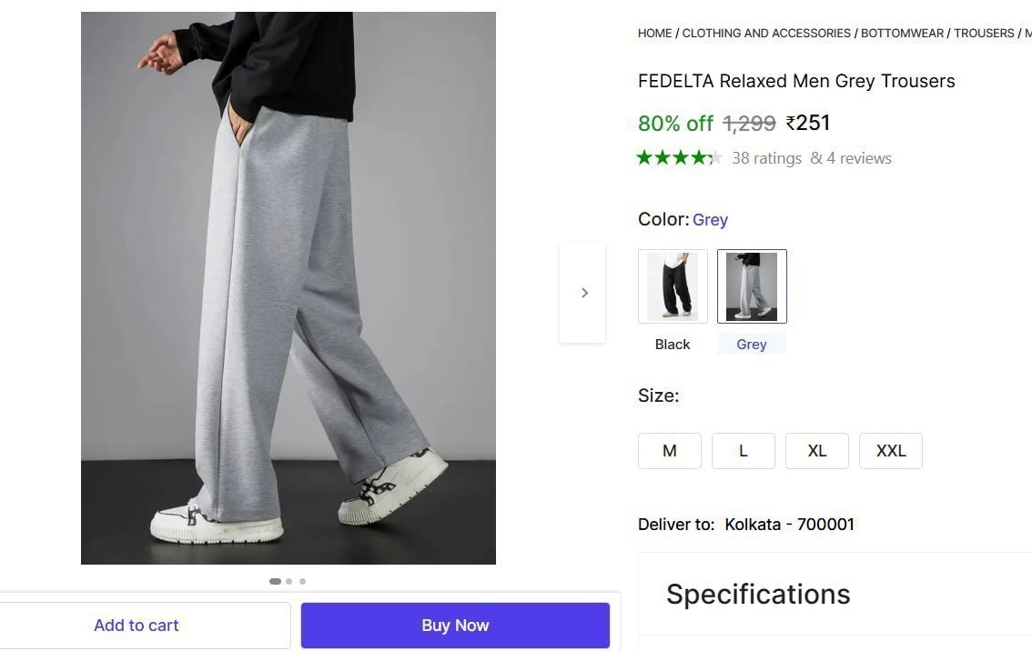 Relaxed Men S Grey Trousers 251